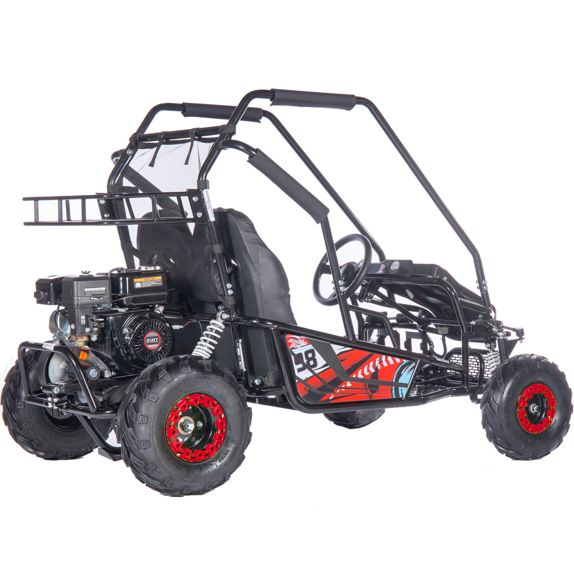MotoTec Mud XL 212cc 2 Seat Go Kart Full Suspension Red - view 3