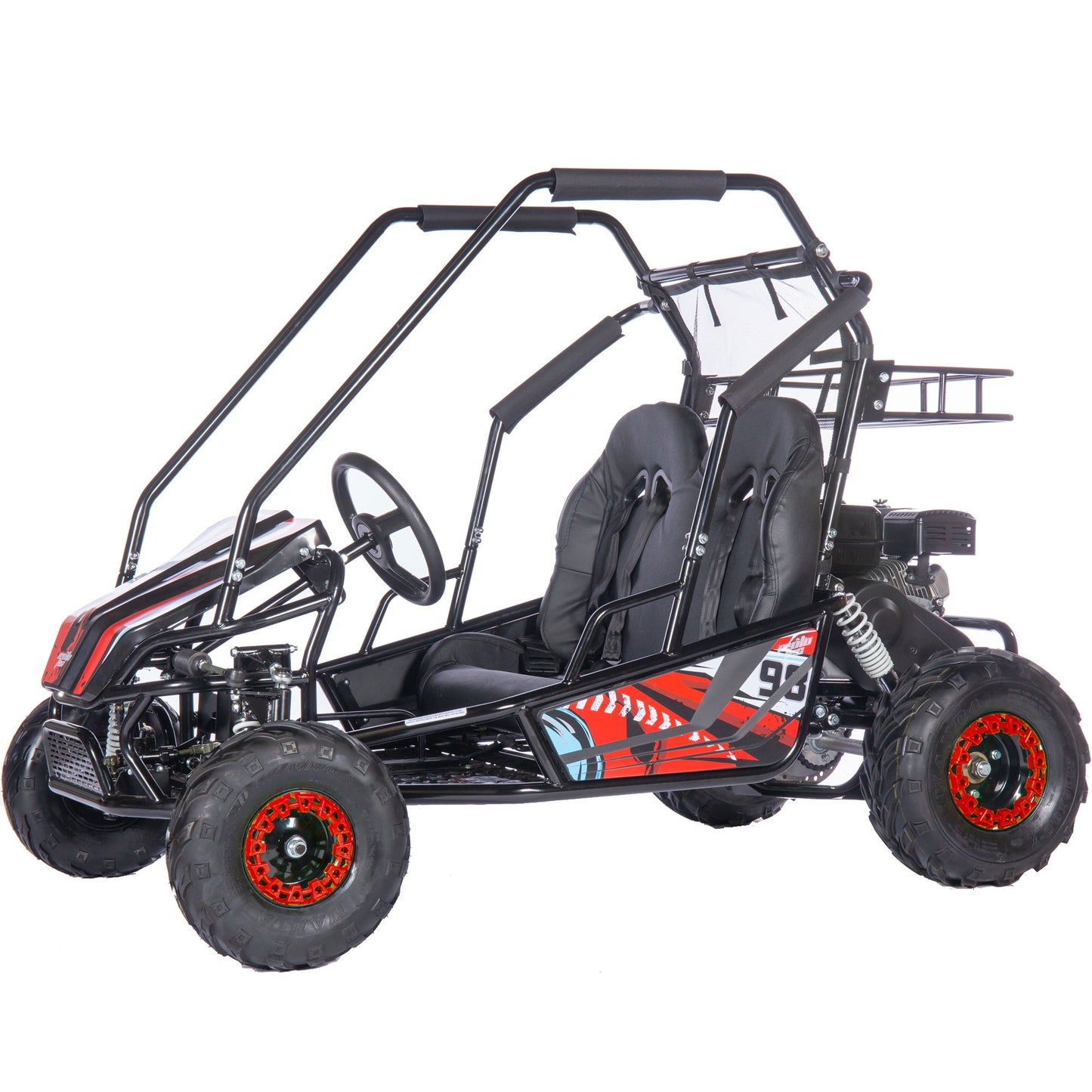 MotoTec Mud XL 212cc 2 Seat Go Kart Full Suspension Red - view 7