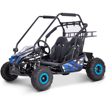 MotoTec Mud XL 60V 2000W Electric Go Kart Full Suspension Blue - view 2