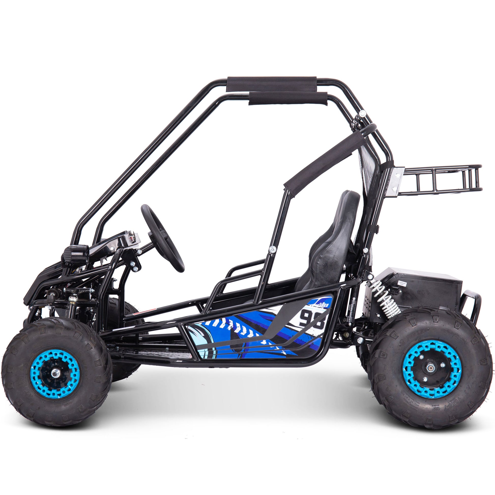 MotoTec Mud XL 60V 2000W Electric Go Kart Full Suspension Blue - view 3
