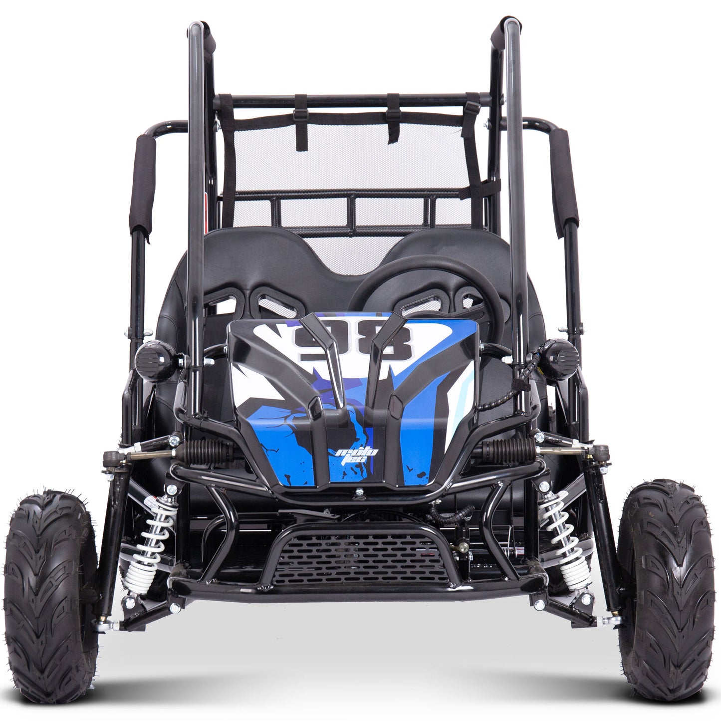MotoTec Mud XL 60V 2000W Electric Go Kart Full Suspension Blue - view 4