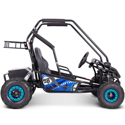 MotoTec Mud XL 60V 2000W Electric Go Kart Full Suspension Blue - view 5