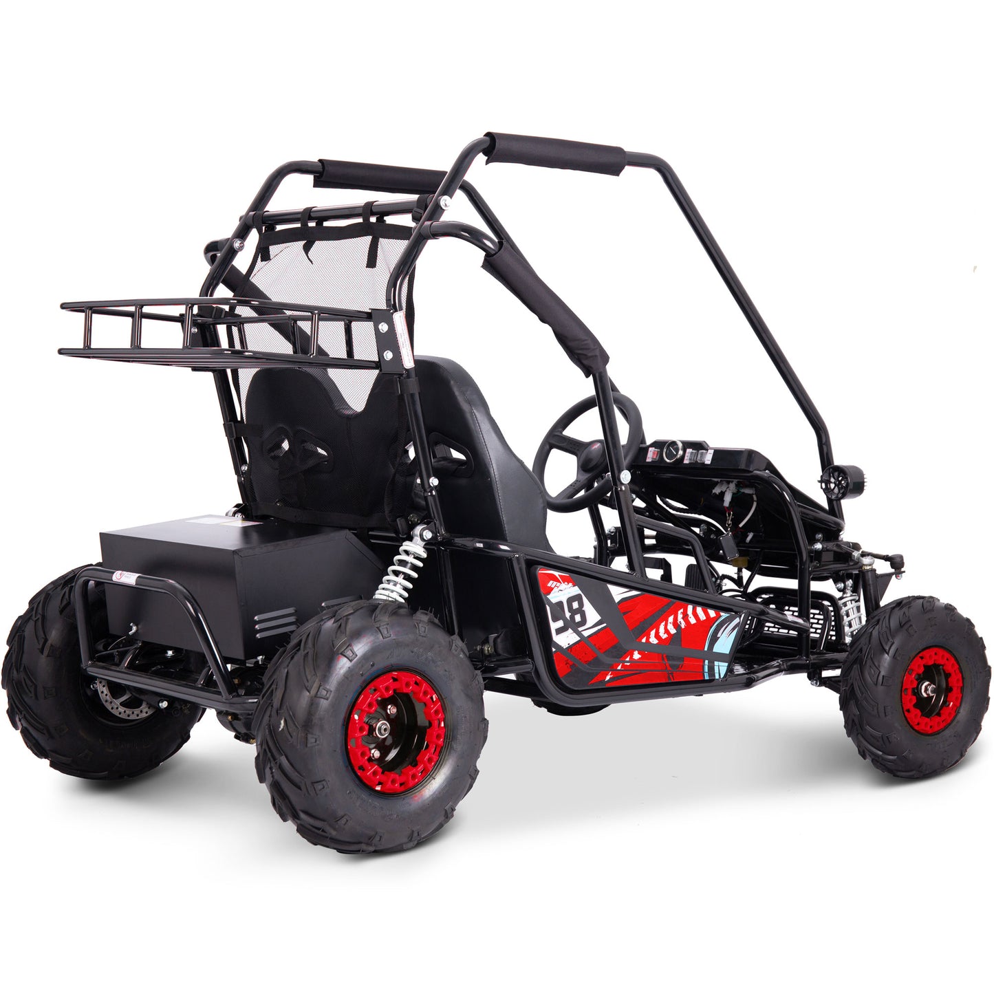 MotoTec Mud XL 60V 2000W Electric Go Kart Full Suspension Red - view 3