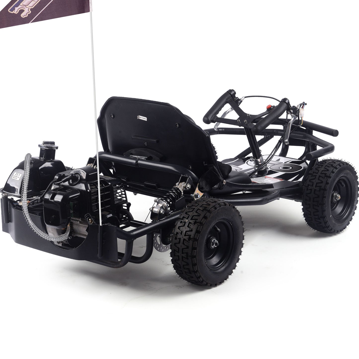 MotoTec Sandman Kids Gas 49cc Go Kart Black - view 2