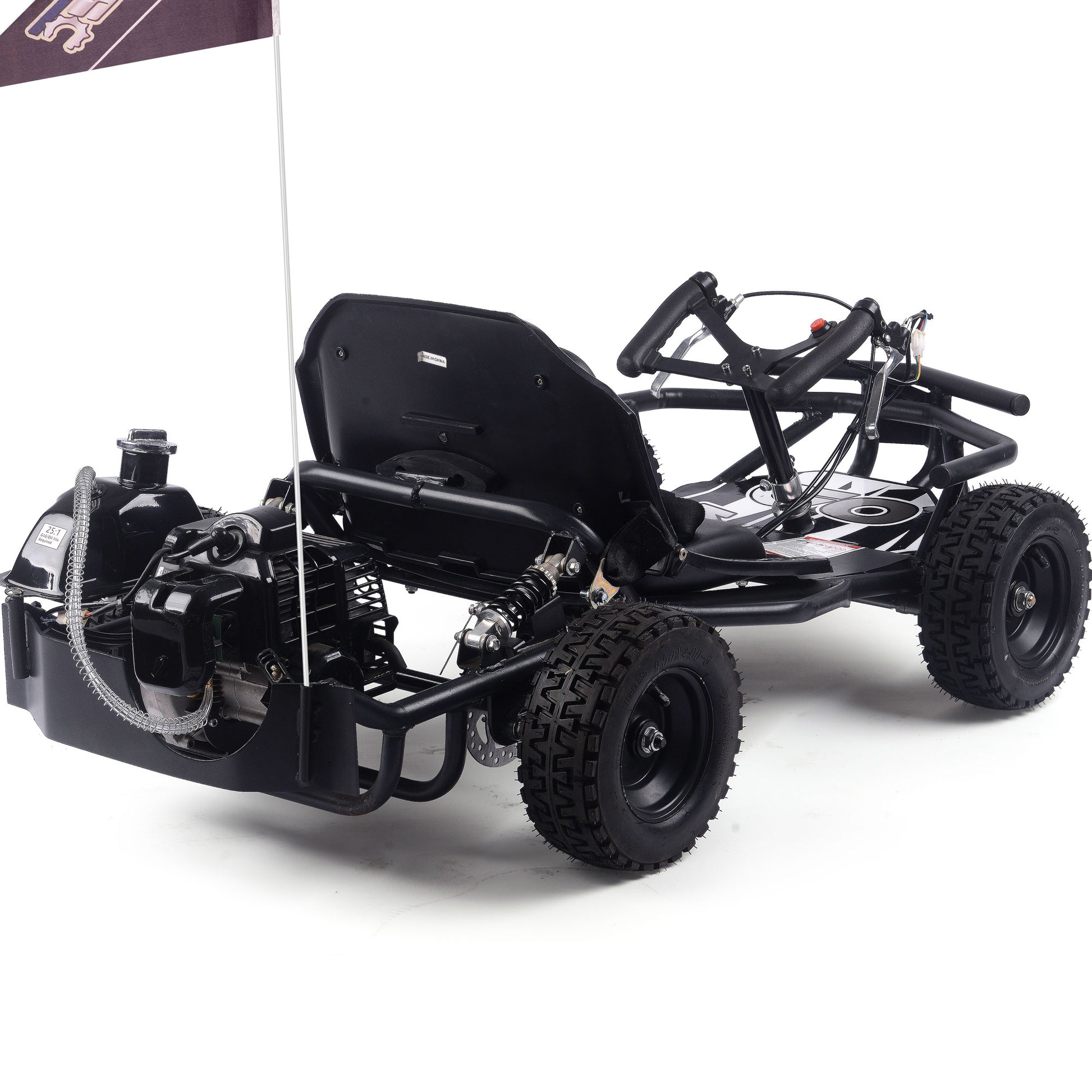 MotoTec Sandman Kids Gas 49cc Go Kart Black - view 2