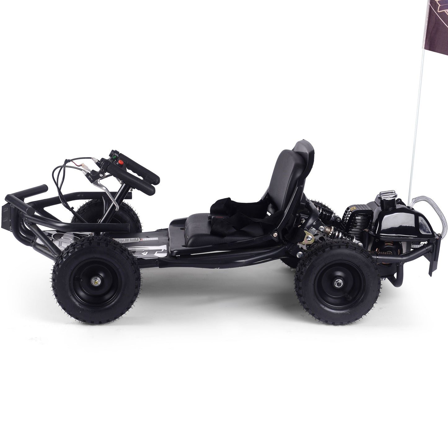 MotoTec Sandman Kids Gas 49cc Go Kart Black - view 3