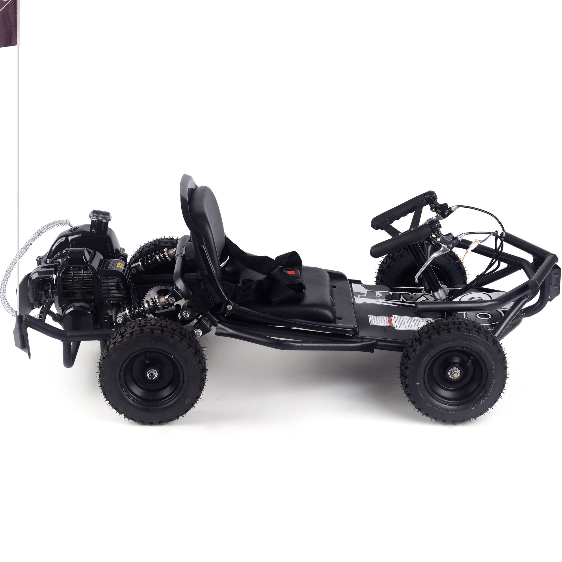 MotoTec Sandman Kids Gas 49cc Go Kart Black - view 5