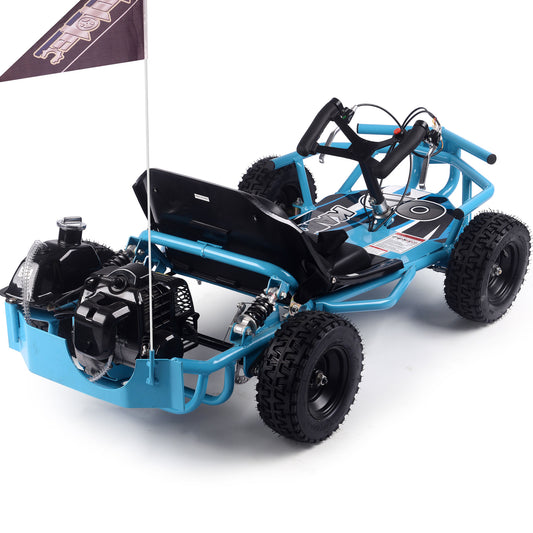 MotoTec Sandman Kids Gas 49cc Go Kart Blue - view 2