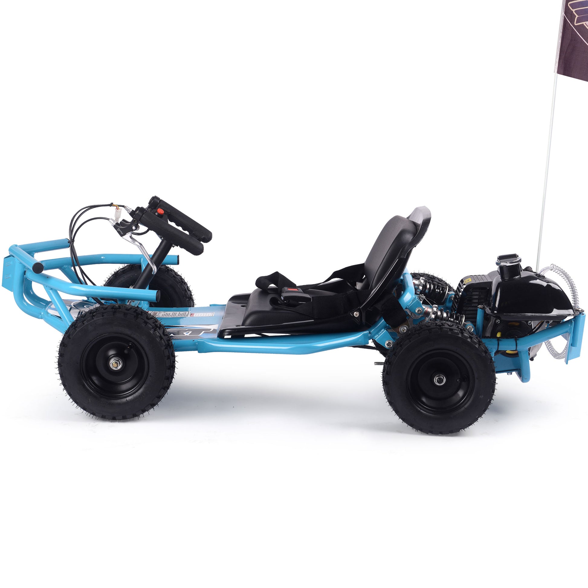 MotoTec Sandman Kids Gas 49cc Go Kart Blue - view 3