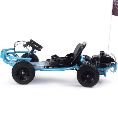 MotoTec Sandman Kids Gas 49cc Go Kart Blue - view 3