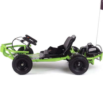 MotoTec Sandman Kids Gas 49cc Go Kart Green - view 3