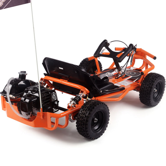 MotoTec Sandman Kids Gas 49cc Go Kart Orange - view 2
