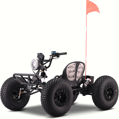 MotoTec Vibe 48V 3000W Electric Go Kart Full Suspension Black - view 2
