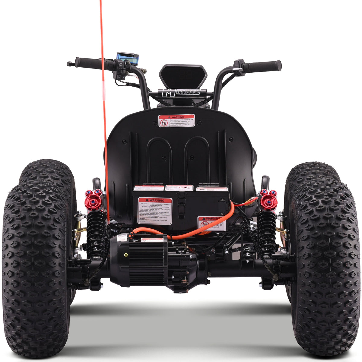 MotoTec Vibe 48V 3000W Electric Go Kart Full Suspension Black - view 6