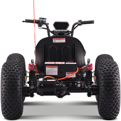 MotoTec Vibe 48V 3000W Electric Go Kart Full Suspension Black - view 6