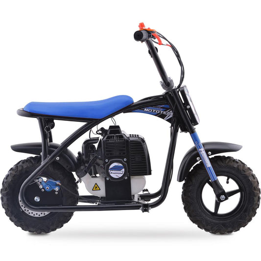 MotoTec Bandit 52cc 2-Stroke Kids Gas Mini Bike Blue - view 2