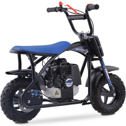 MotoTec Bandit 52cc 2-Stroke Kids Gas Mini Bike Blue - view 5