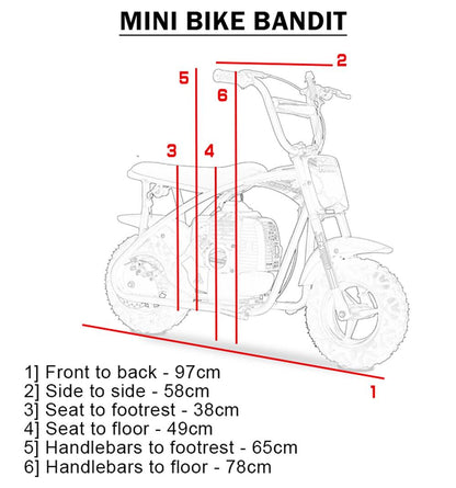 MotoTec Bandit 52cc 2-Stroke Kids Gas Mini Bike Blue - view 7