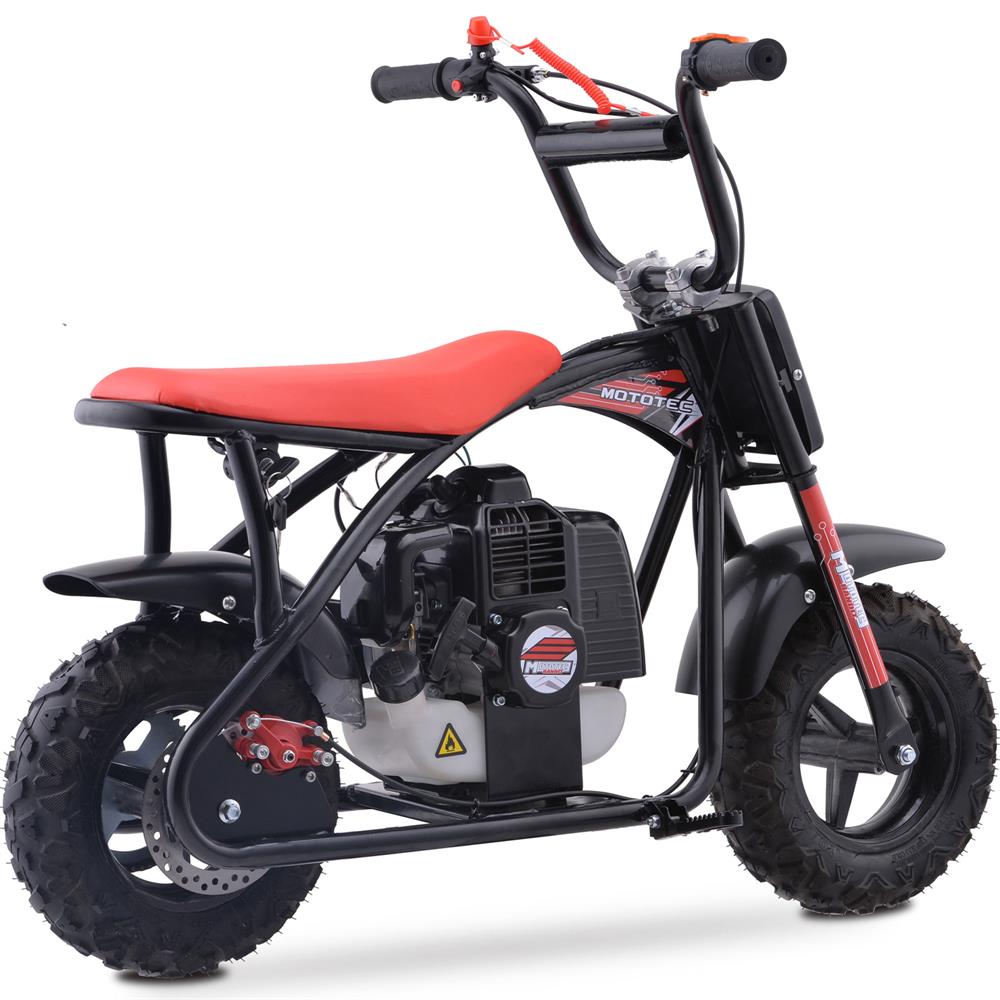 MotoTec Bandit 52cc 2-Stroke Kids Gas Mini Bike Red - view 4