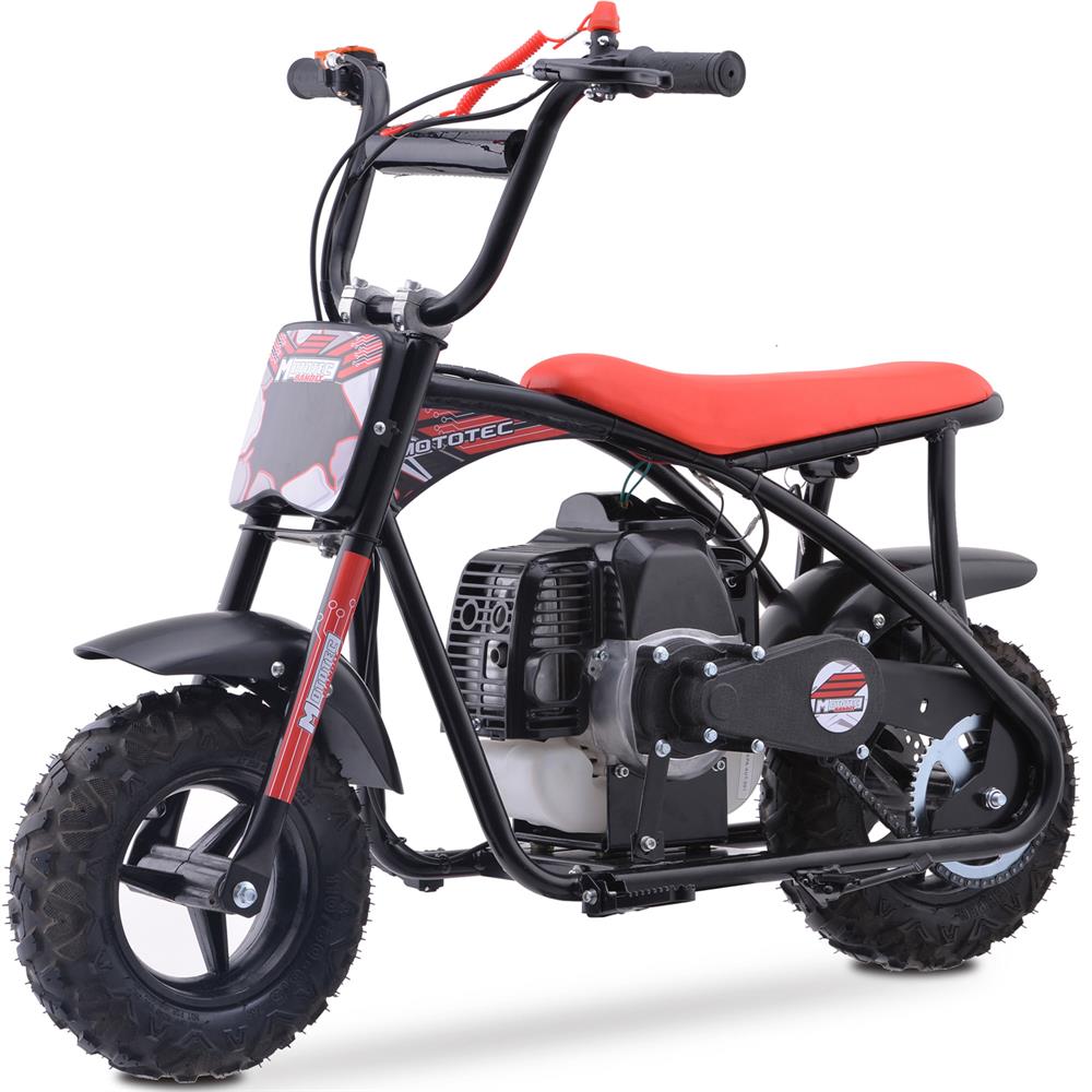 MotoTec Bandit 52cc 2-Stroke Kids Gas Mini Bike Red - view 5