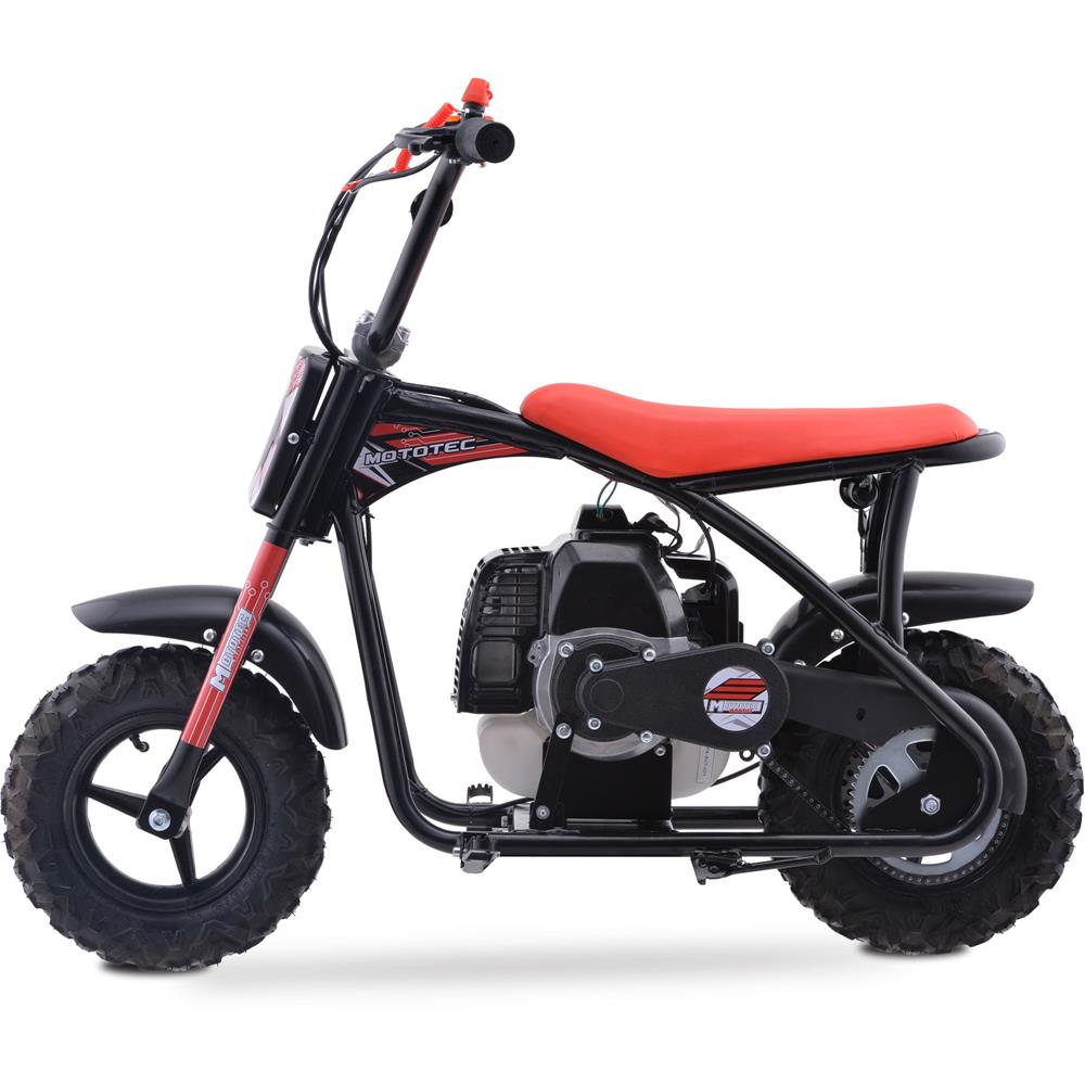 MotoTec Bandit 52cc 2-Stroke Kids Gas Mini Bike Red - view 6