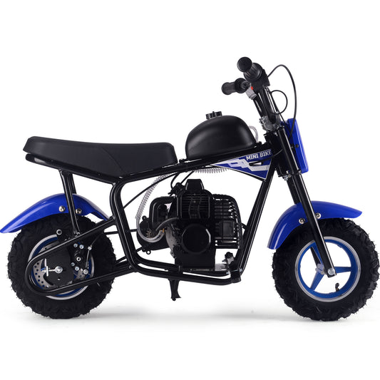 MotoTec Urchin 49cc 2-Stroke Kids Gas Mini Bike Blue - view 2