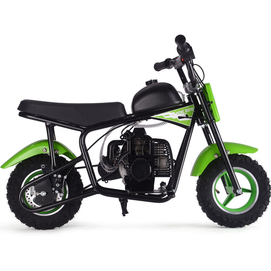 MotoTec Urchin 49cc 2-Stroke Kids Gas Mini Bike Green - view 2