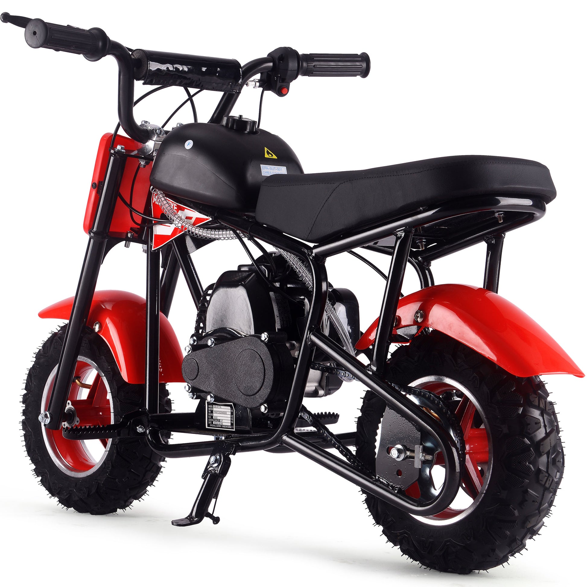 MotoTec Urchin 49cc 2-Stroke Kids Gas Mini Bike Red - view 4