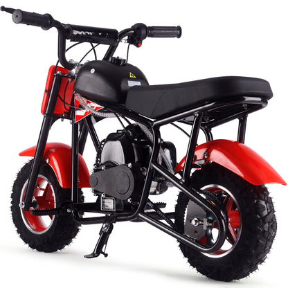 MotoTec Urchin 49cc 2-Stroke Kids Gas Mini Bike Red - view 4