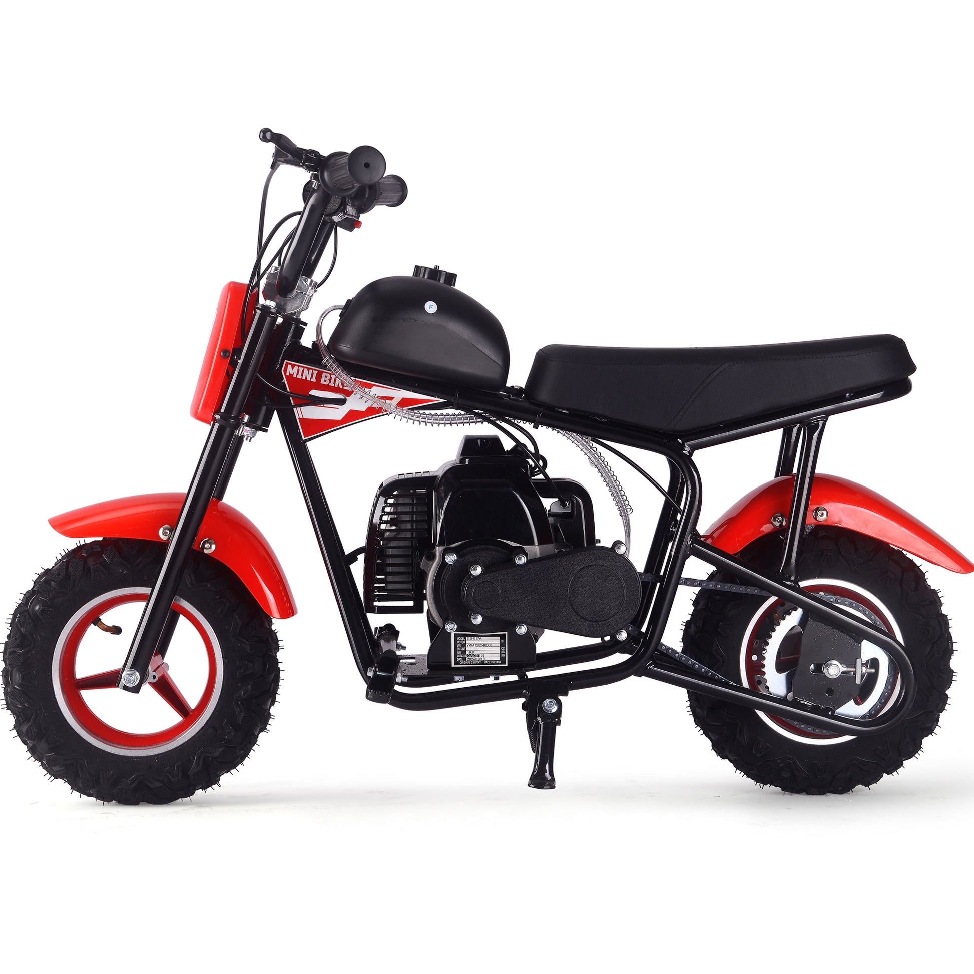 MotoTec Urchin 49cc 2-Stroke Kids Gas Mini Bike Red - view 5