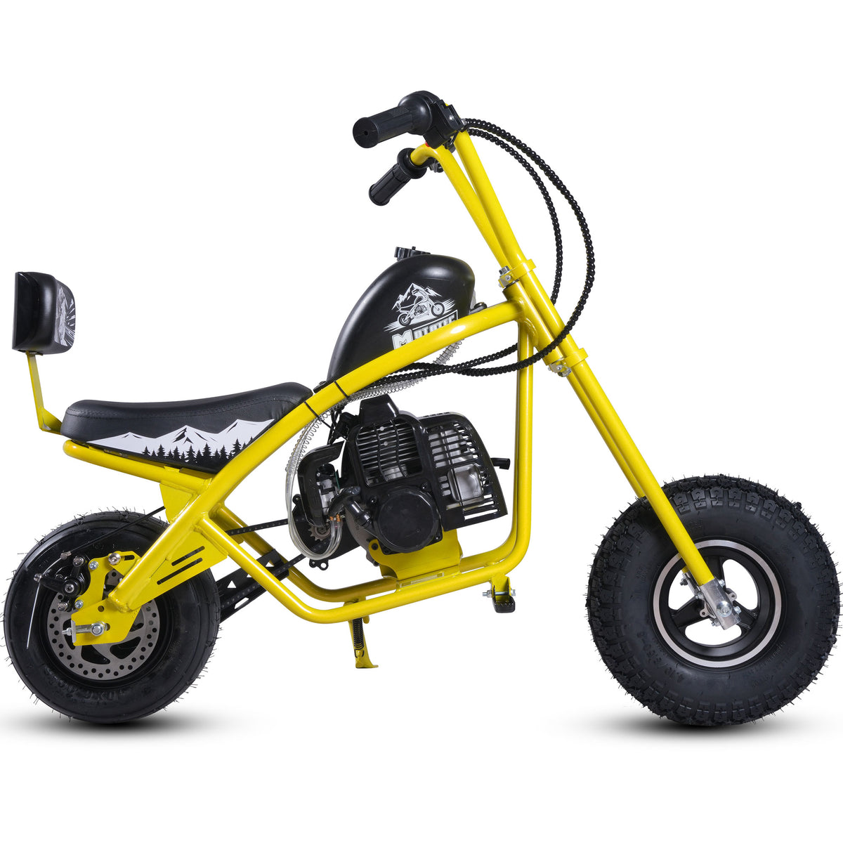 MotoTec 49cc Gas Mini Chopper V2 Yellow - view 2