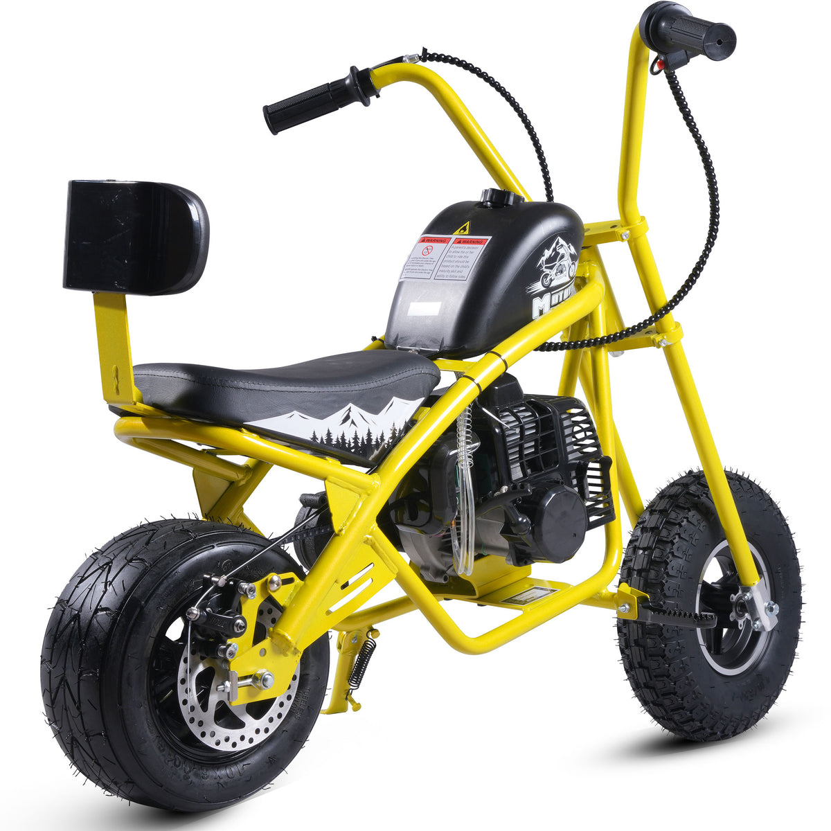 MotoTec 49cc Gas Mini Chopper V2 Yellow - view 3