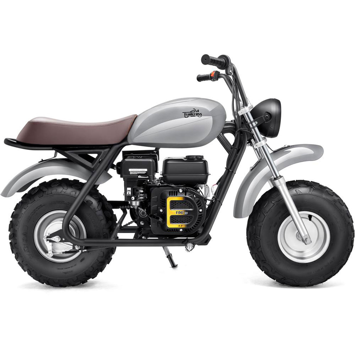 MotoTec 200cc 6.5HP Trailcross Gas Mini Bike Grey - view 9