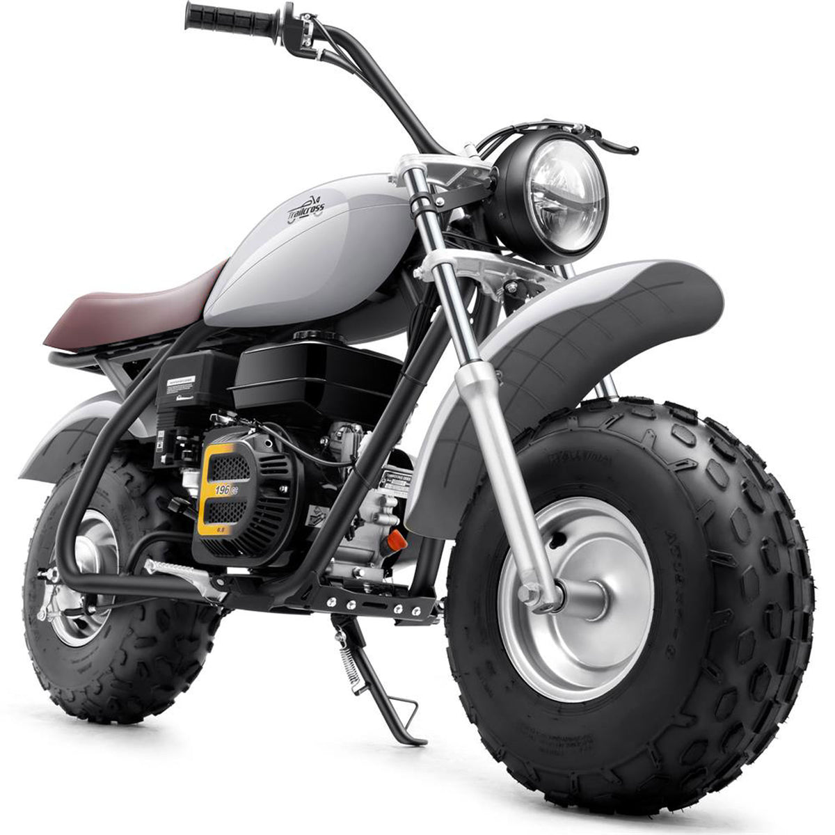 MotoTec 200cc 6.5HP Trailcross Gas Mini Bike Grey - view 10