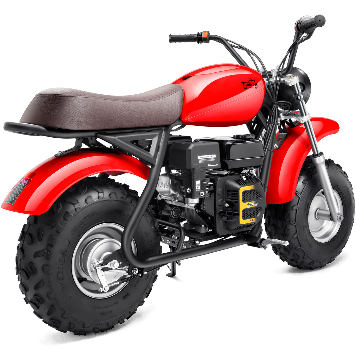 MotoTec 200cc 6.5HP Trailcross Gas Mini Bike Red - view 10