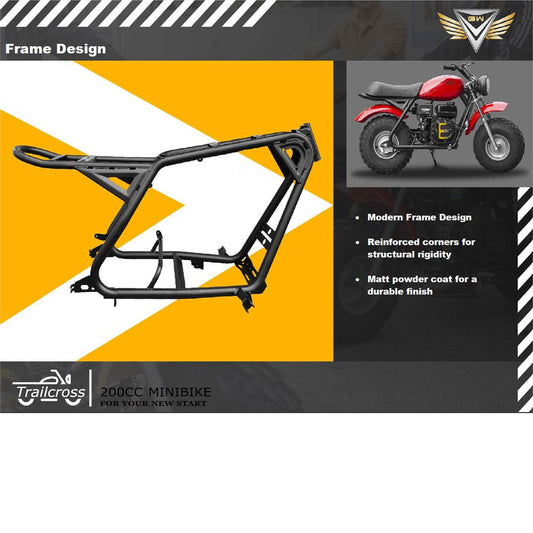 MotoTec 200cc 6.5HP Trailcross Gas Mini Bike Red - view 2