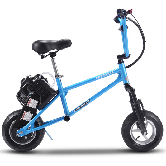 MotoTec 49cc Gas Mini Bike V2 Blue - view 2