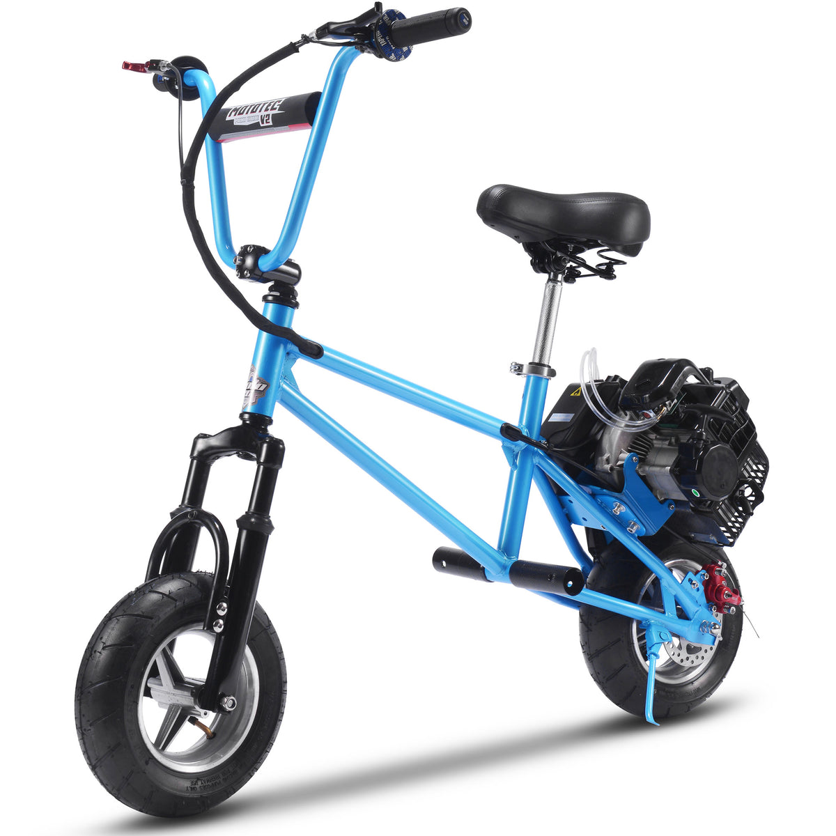 MotoTec 49cc Gas Mini Bike V2 Blue - view 6