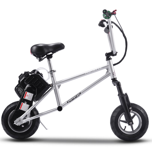 MotoTec 49cc Gas Mini Bike V2 Silver - view 2