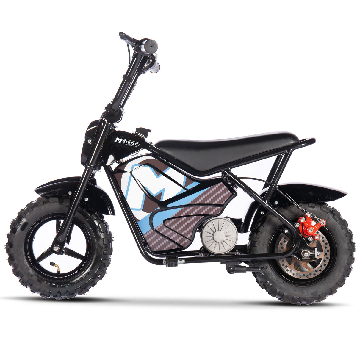 MotoTec 24V 250W Electric Mini Bike Black - view 3