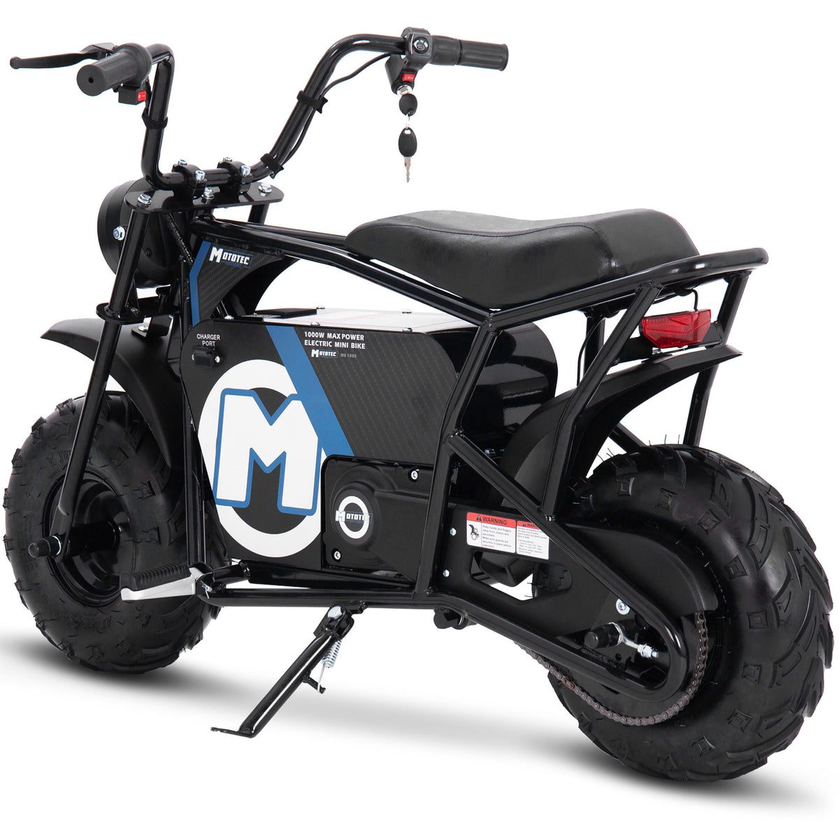 MotoTec 48V 1000W Electric Mini Bike Black - view 4
