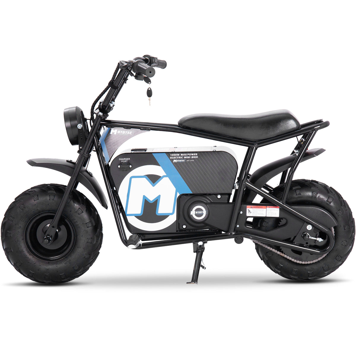 MotoTec 48V 1000W Electric Mini Bike Black - view 5
