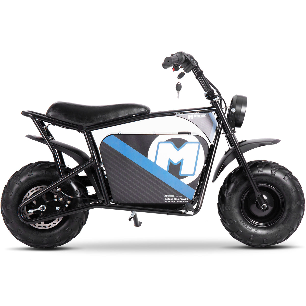 MotoTec 48V 1000W Electric Mini Bike Black - view 8