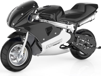MotoTec Phantom Gas Pocket Bike 49cc 2-Stroke Black - view 2