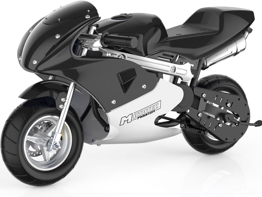 MotoTec Phantom Gas Pocket Bike 49cc 2-Stroke Black - view 2