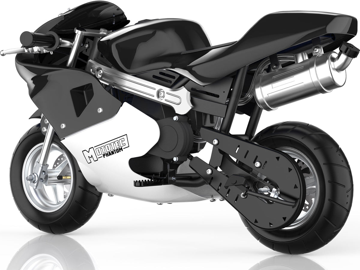 MotoTec Phantom Gas Pocket Bike 49cc 2-Stroke Black - view 4