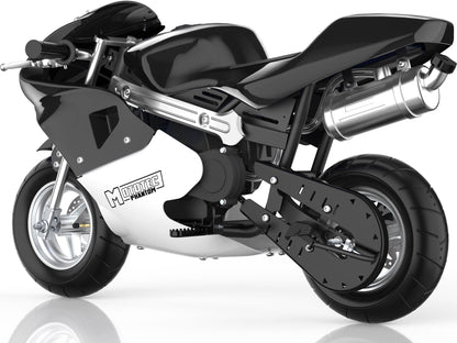 MotoTec Phantom Gas Pocket Bike 49cc 2-Stroke Black - view 4