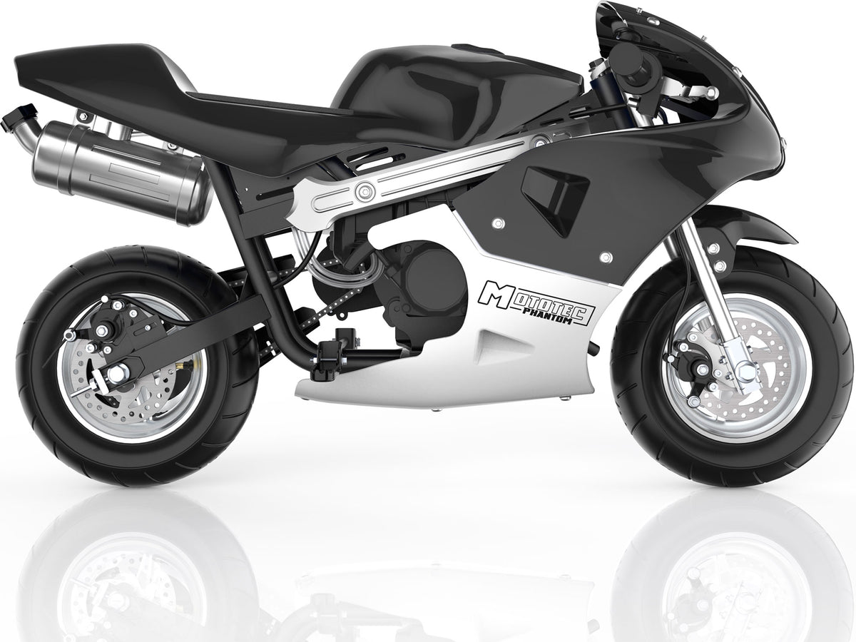 MotoTec Phantom Gas Pocket Bike 49cc 2-Stroke Black - view 5