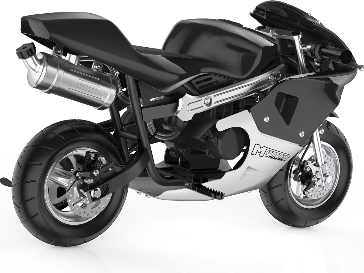 MotoTec Phantom Gas Pocket Bike 49cc 2-Stroke Black - view 6