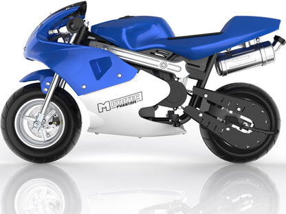 MotoTec Phantom Gas Pocket Bike 49cc 2-Stroke Blue - view 6